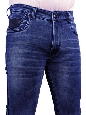 men stretch cotton knitted denim jeans. - 18462050 - Standard Image - 4