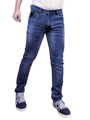 men stretch cotton knitted denim jeans. - 18462050 - Standard Image - 5