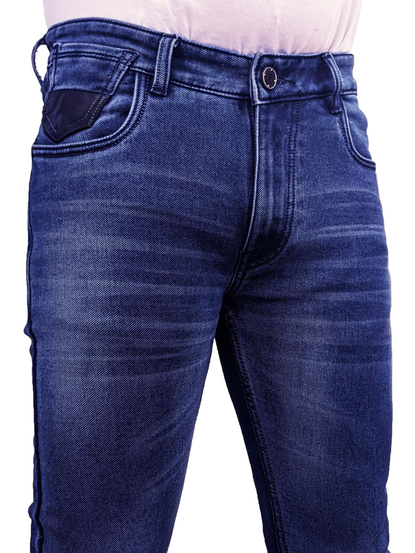 men stretch cotton knitted denim jeans. - 18462050 - Zoom Image - 4