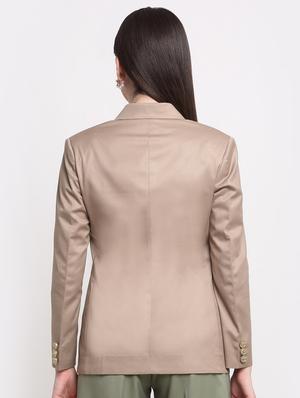 lapel neck solid formal blazer - 18462222 - Standard Image - 3
