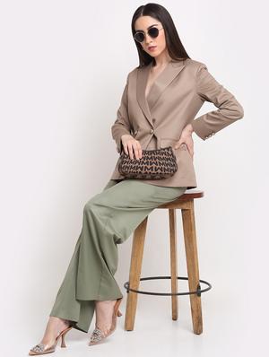 lapel neck solid formal blazer - 18462222 - Standard Image - 4