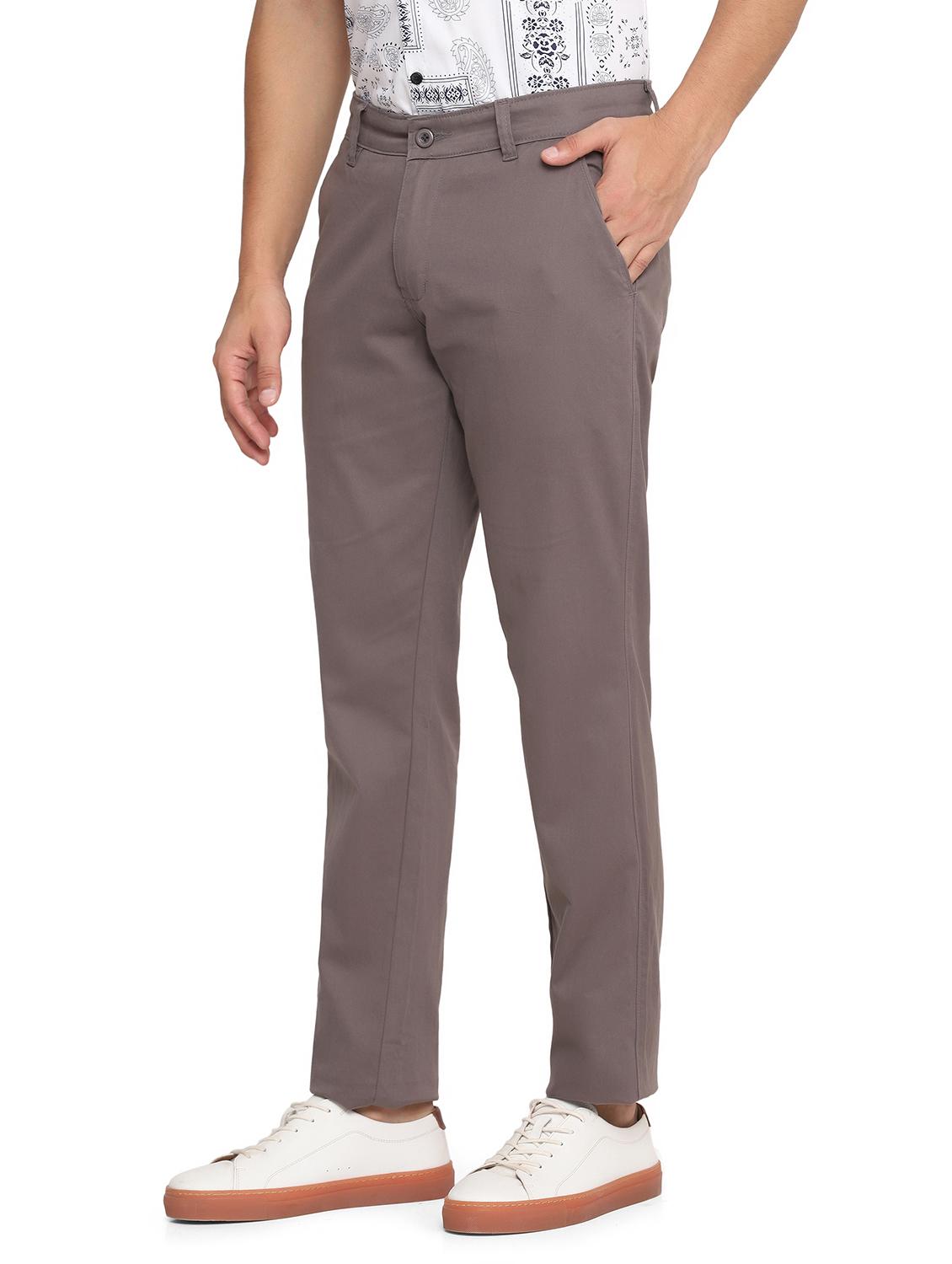 grey solid blend chinos casual trouser - 18462224 - Zoom Image - 2