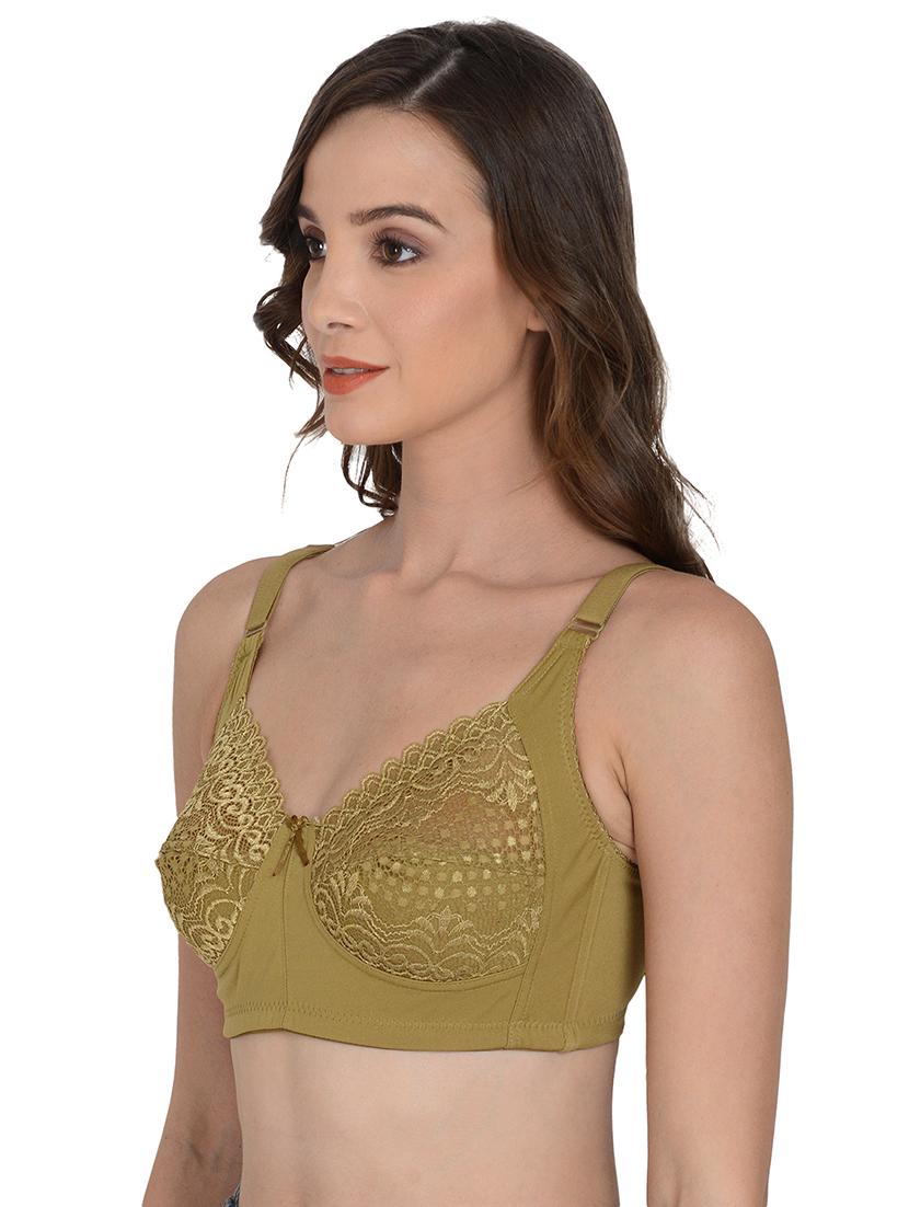 olive green non padded regular bra - 18462619 - Zoom Image - 2