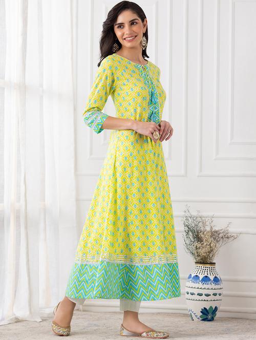 printed a-line kurta - 18462758 - Very Small Image - 1