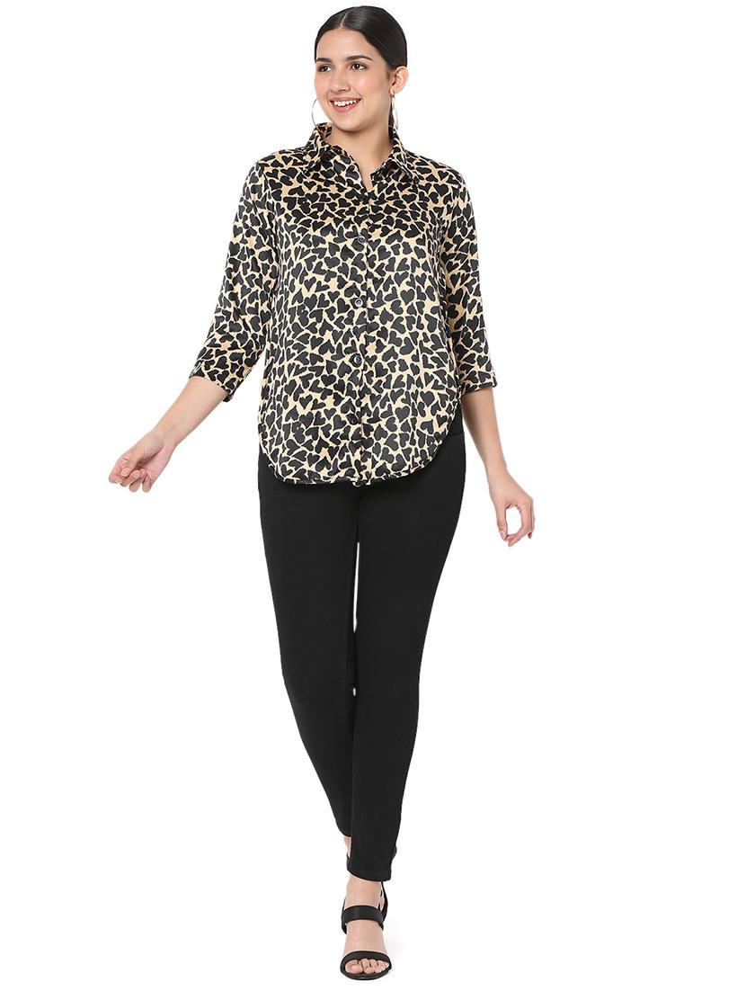 curved hem printed shirt - 18463238 - Zoom Image - 4