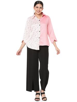 asymmetric hem color block shirt - 18463247 - Standard Image - 4