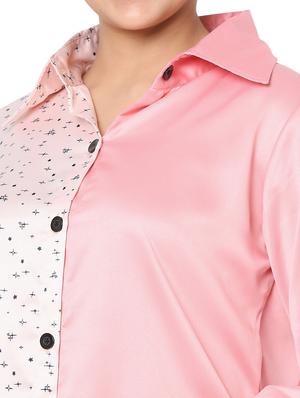 asymmetric hem color block shirt - 18463247 - Standard Image - 5