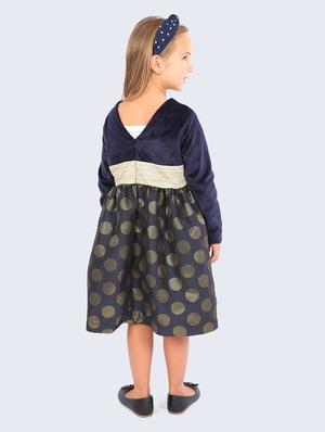 girls navy blue printed frock - 18463523 - Standard Image - 4