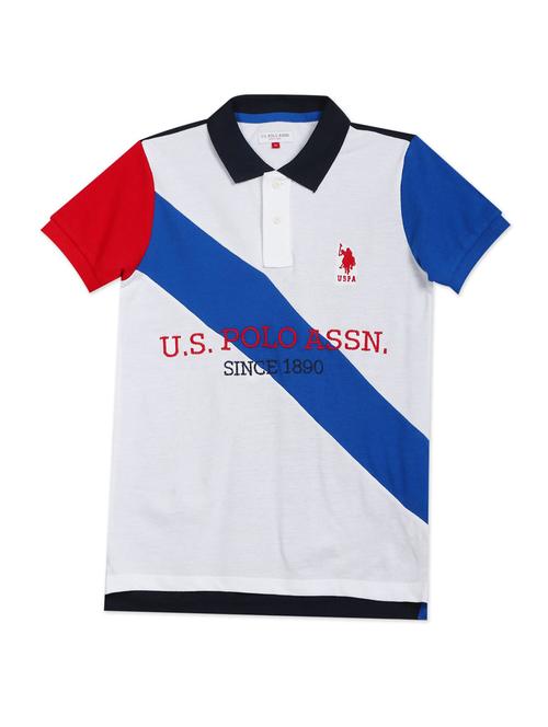 boys white color block t-shirt - 18463988 - Standard Image - 1