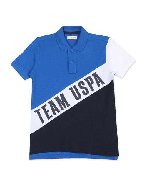boys blue color block t-shirt - 18464002 - Standard Image - 1