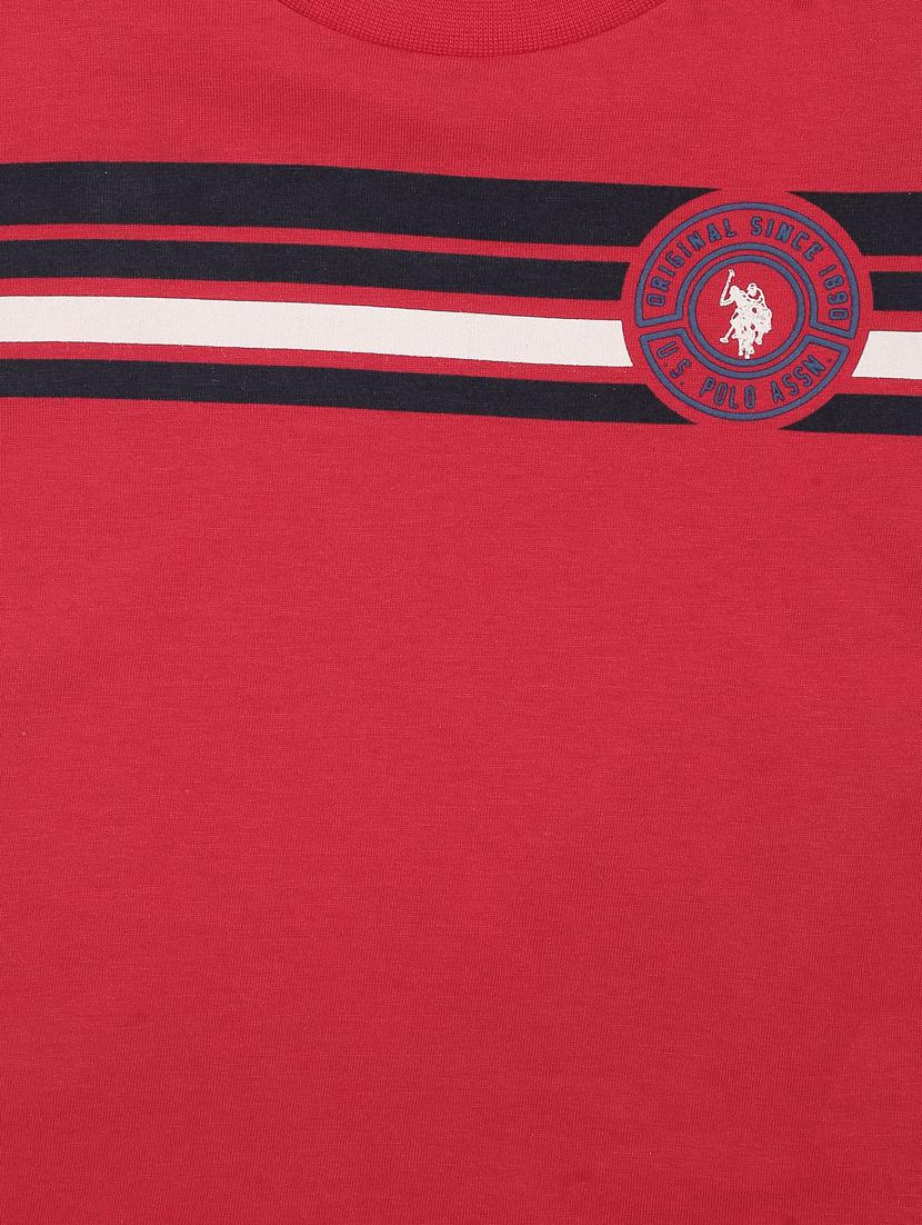 boys red crew neck striped t-shirt - 18464106 - Zoom Image - 3