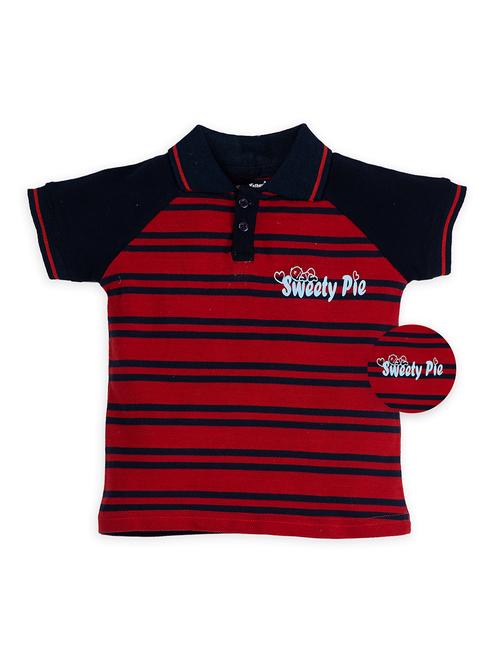 boys polo neck striped t-shirt - 18464802 - Standard Image - 1