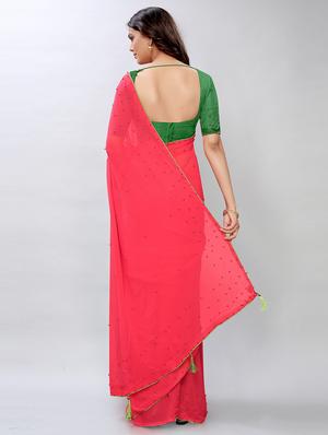 tassel detailed embellished saree with blouse - 18465564 - Standard Image - 2