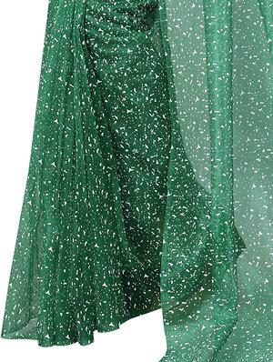 green marble printed saree with blouse - 18465592 - Standard Image - 4