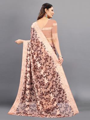 floral printed saree with blouse - 18465635 - Standard Image - 2