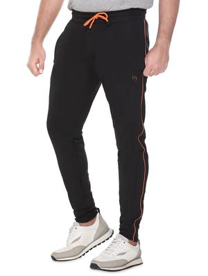 black solid full length track pant - 18465734 -  Standard Image - 1