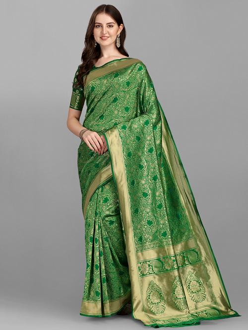 jacquard work paithani saree with blouse - 18465807 - Standard Image - 1