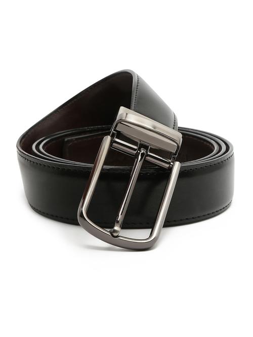 plain gunmetal leather belt - 18465850 - Standard Image - 1