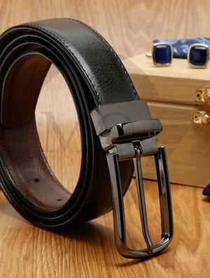 shrunk nickle leather belt - 18465855 - Standard Image - 2
