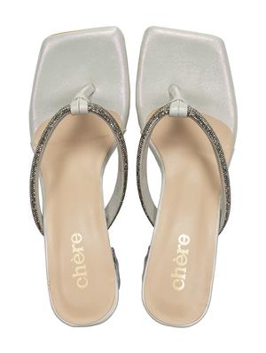 silver embellished toe separator sandal - 18465939 - Standard Image - 4