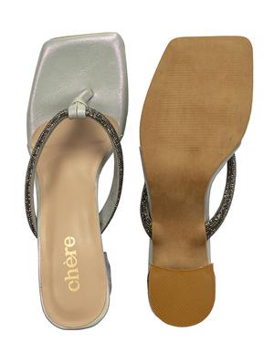 silver embellished toe separator sandal - 18465939 - Standard Image - 5