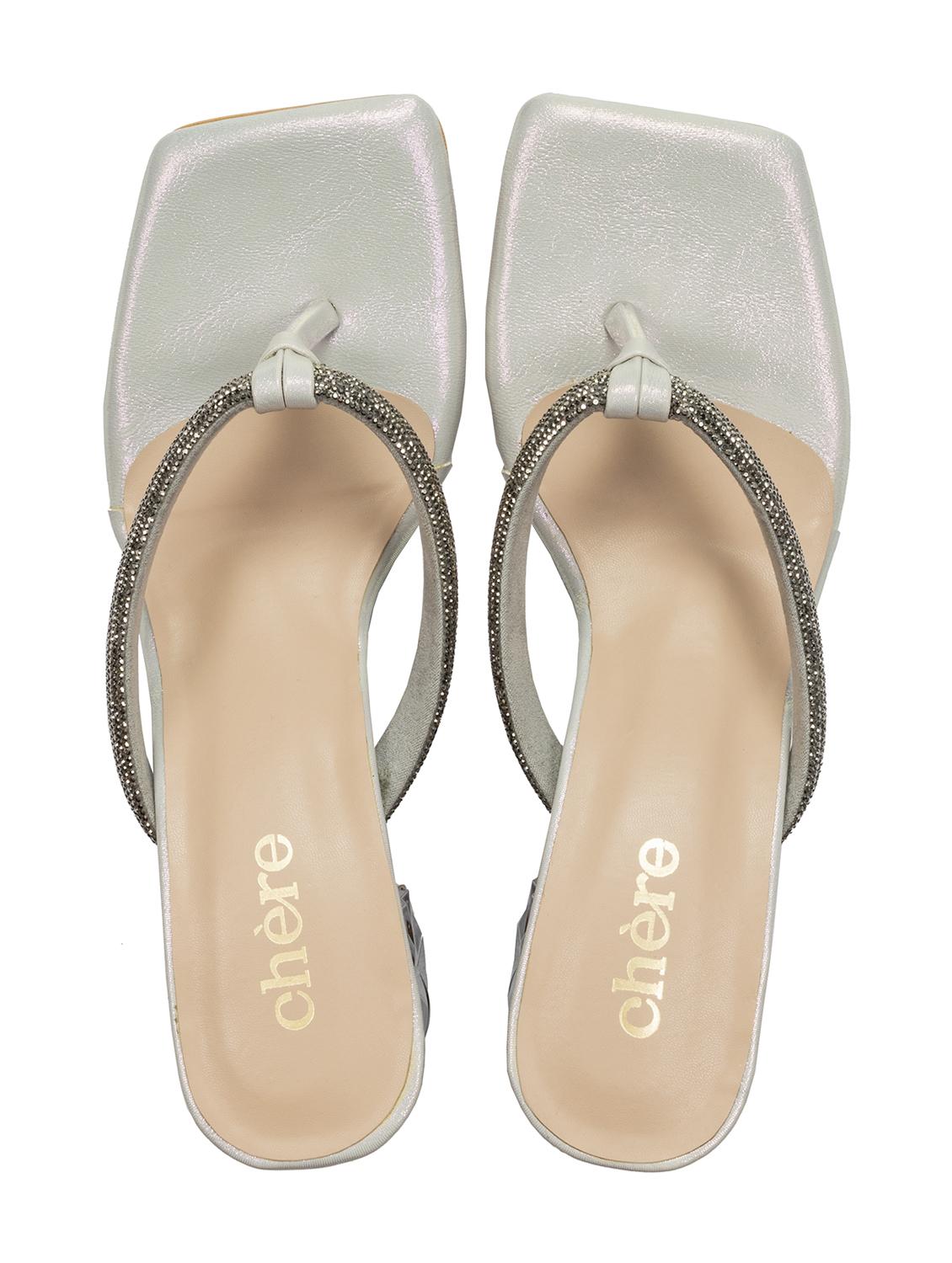silver embellished toe separator sandal - 18465939 - Zoom Image - 4