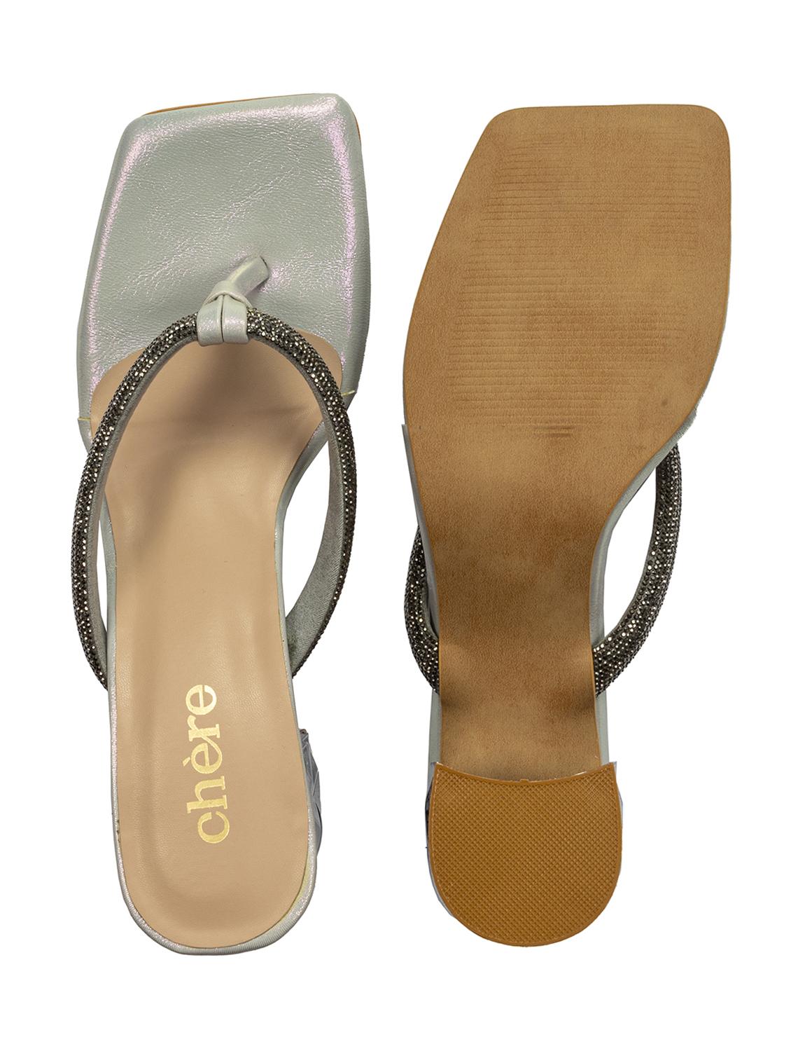 silver embellished toe separator sandal - 18465939 - Zoom Image - 5