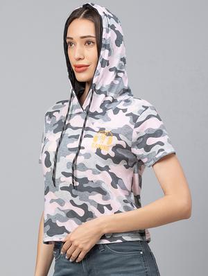 pink camouflage hooded t-shirt - 18465993 - Standard Image - 2