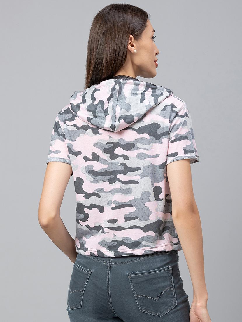 pink camouflage hooded t-shirt - 18465993 - Zoom Image - 3