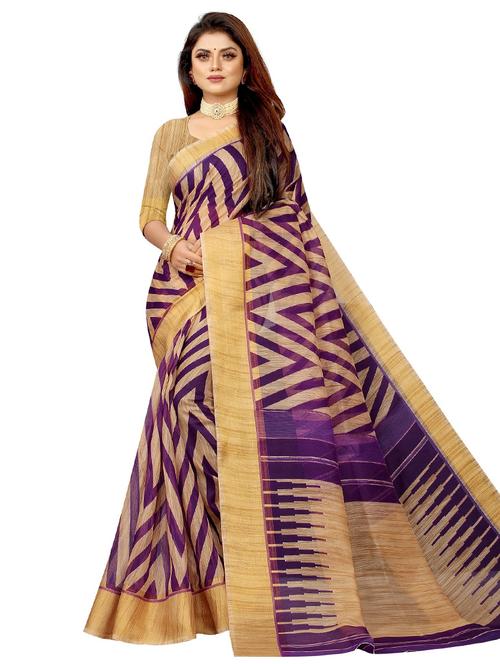 chevron printed saree with blouse - 18466201 - Standard Image - 1