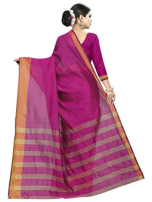 solid bordered banarasi saree with blouse - 18466463 - Standard Image - 2
