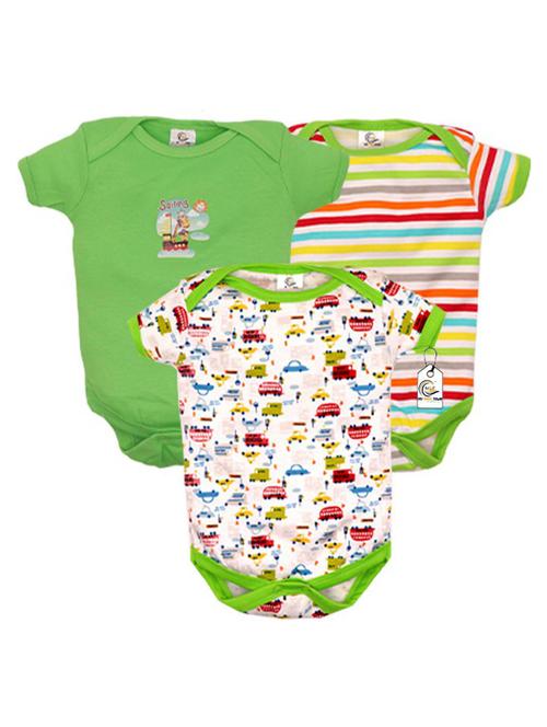 pack of 3 multi colored printed onesies - 18467146 - Standard Image - 1