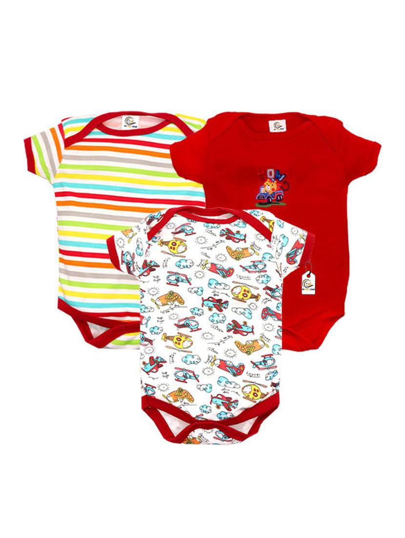 pack of 3 multi colored printed onesies - 18467153 - Zoom Image - 1