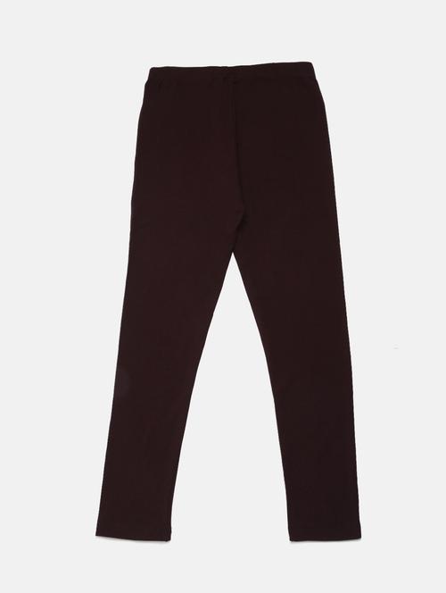 girls brown solid legging - 18468204 - Standard Image - 1