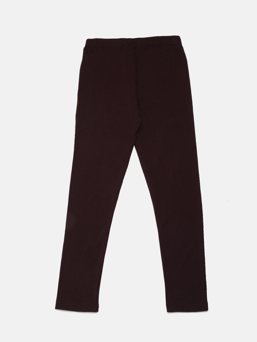 girls brown solid legging - 18468204 - Zoom Image - 1