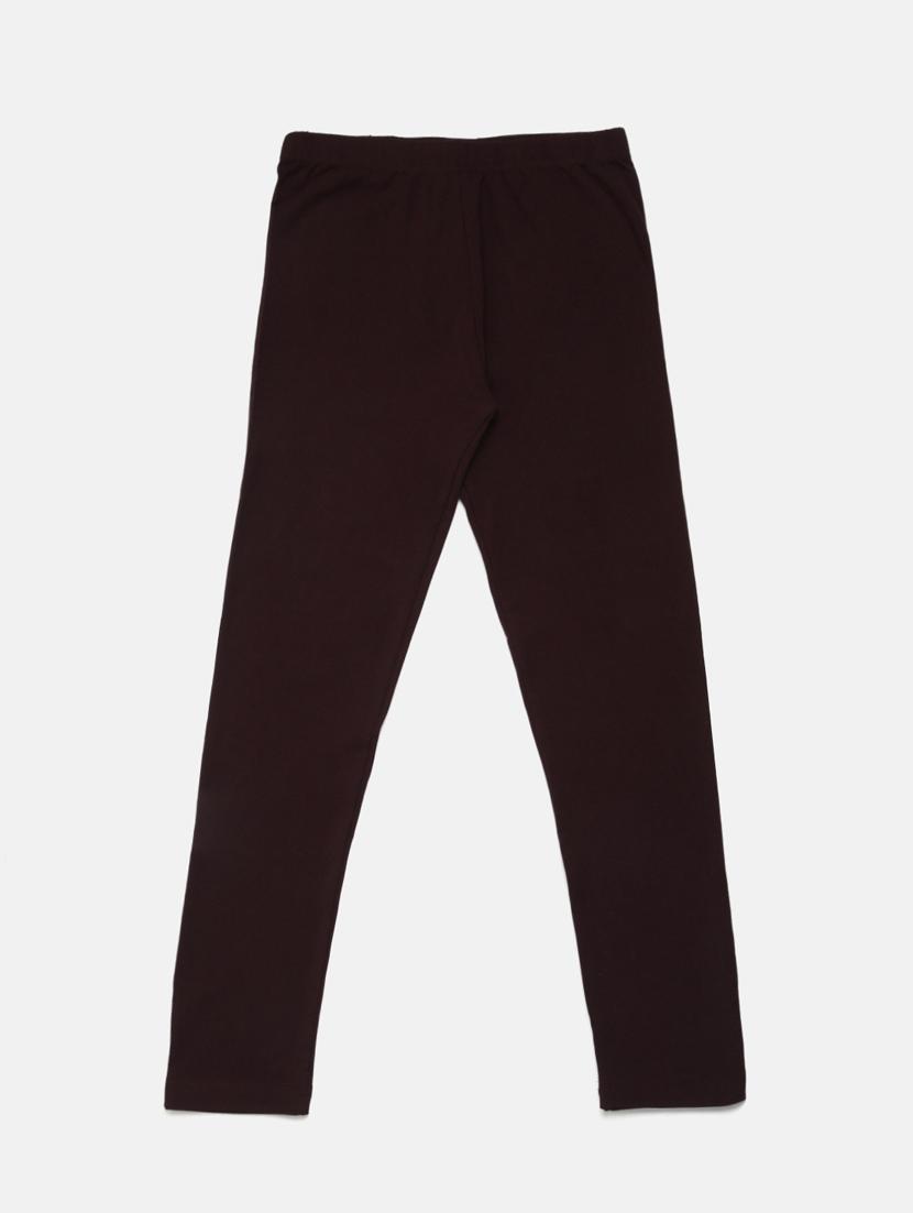girls brown solid legging - 18468204 - Zoom Image - 2