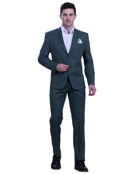 bottle-green single breasted two piece suit set - 18468926 - Standard Image - 1
