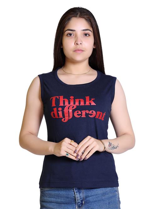sleeveless typographic regular tee - 18469068 - Standard Image - 1