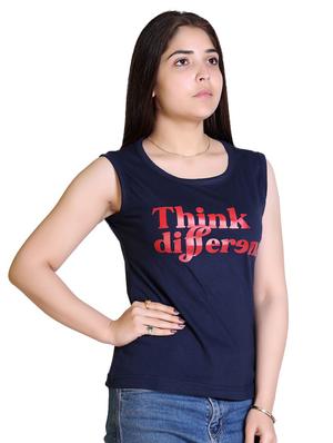 sleeveless typographic regular tee - 18469068 - Standard Image - 2