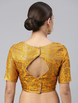 jacquard woven design saree blouse - 18469158 - Standard Image - 3