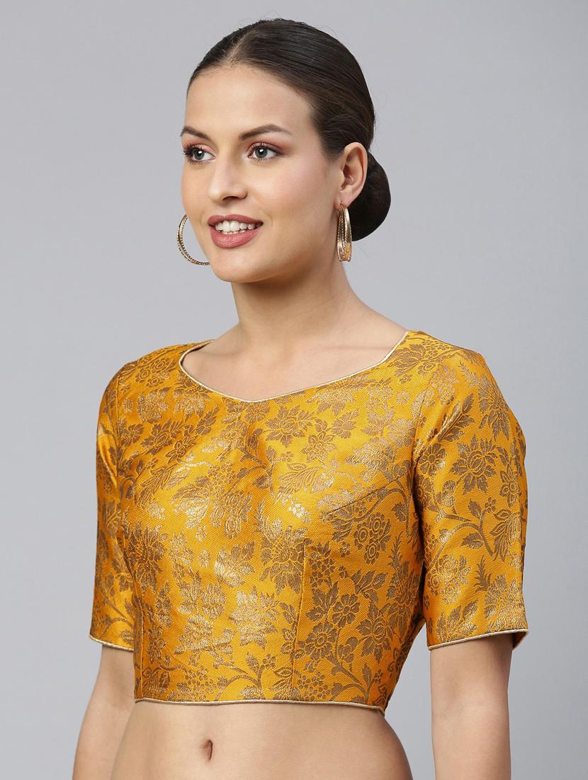 jacquard woven design saree blouse - 18469158 - Zoom Image - 2