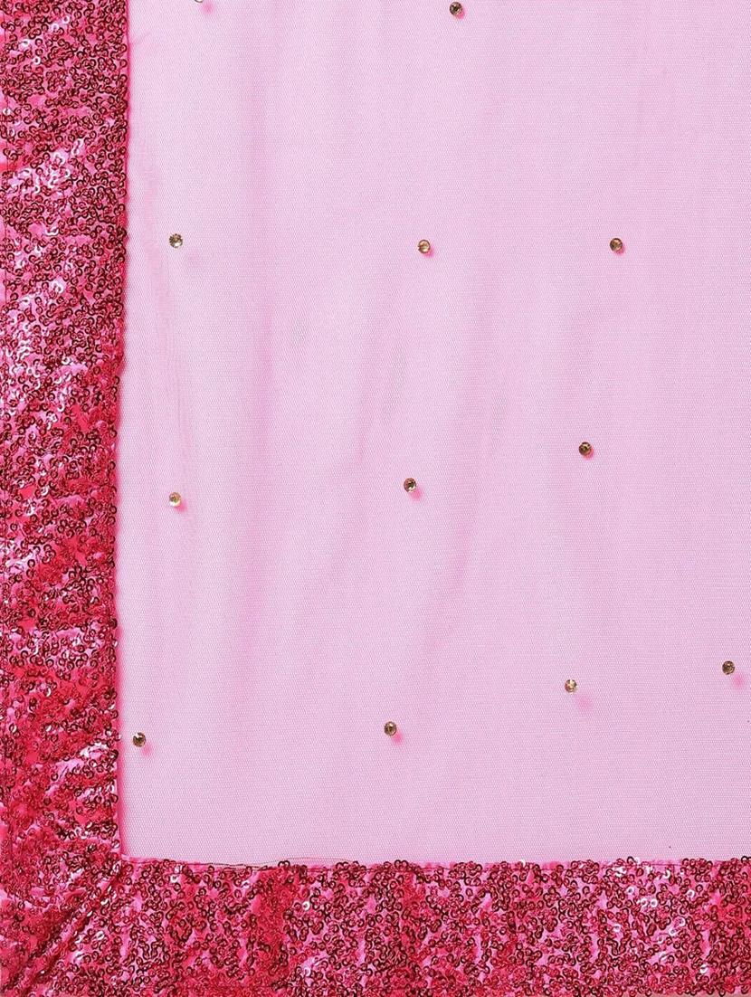 pink tie & dye semi-stitched lehenga choli set with dupatta - 18469227 - Zoom Image - 6