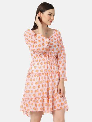 v-neck floral tiered dress - 18469285 - Standard Image - 2