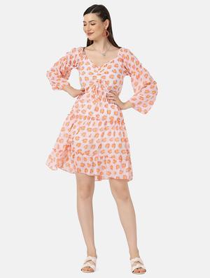 v-neck floral tiered dress - 18469285 - Standard Image - 4