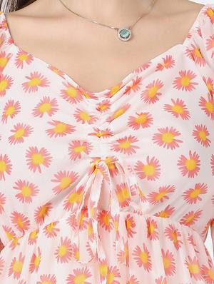 v-neck floral tiered dress - 18469285 - Standard Image - 5