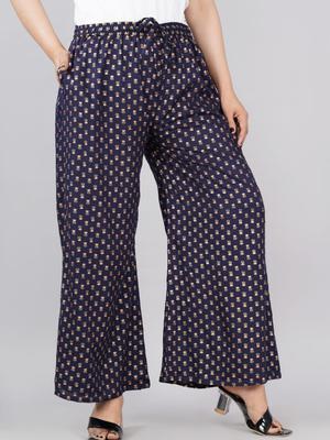 blue rayon trousers - 18469314 - Standard Image - 2