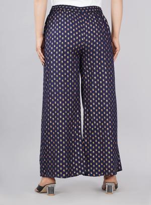 blue rayon trousers - 18469314 - Standard Image - 3