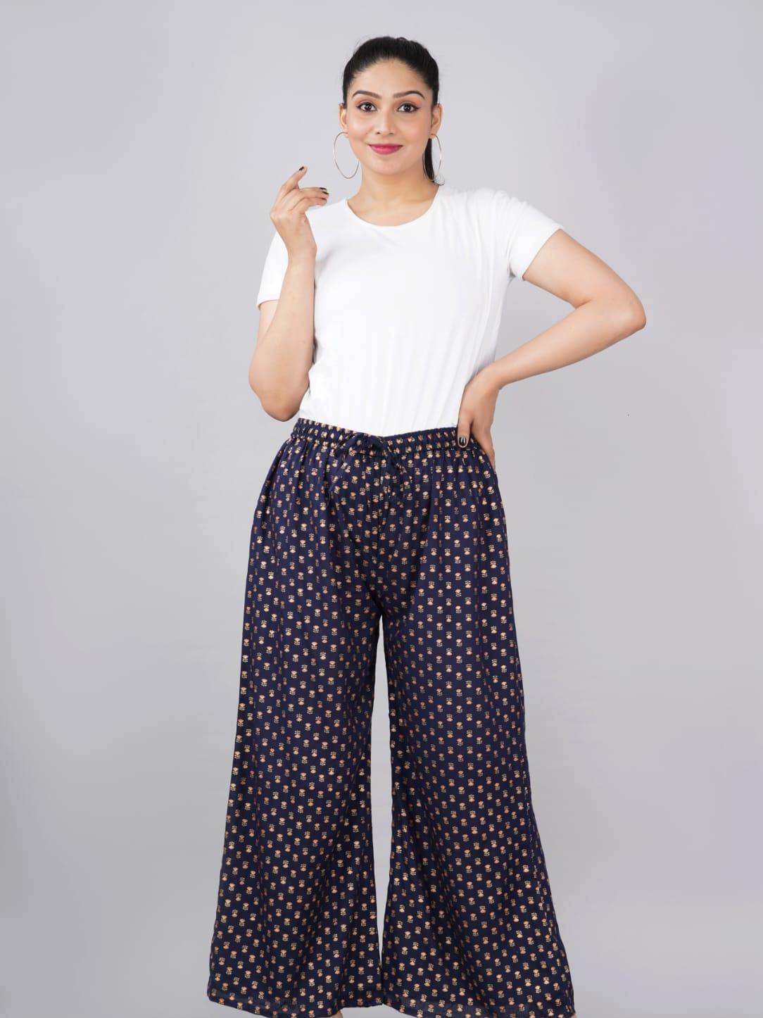 blue rayon trousers - 18469314 - Zoom Image - 4