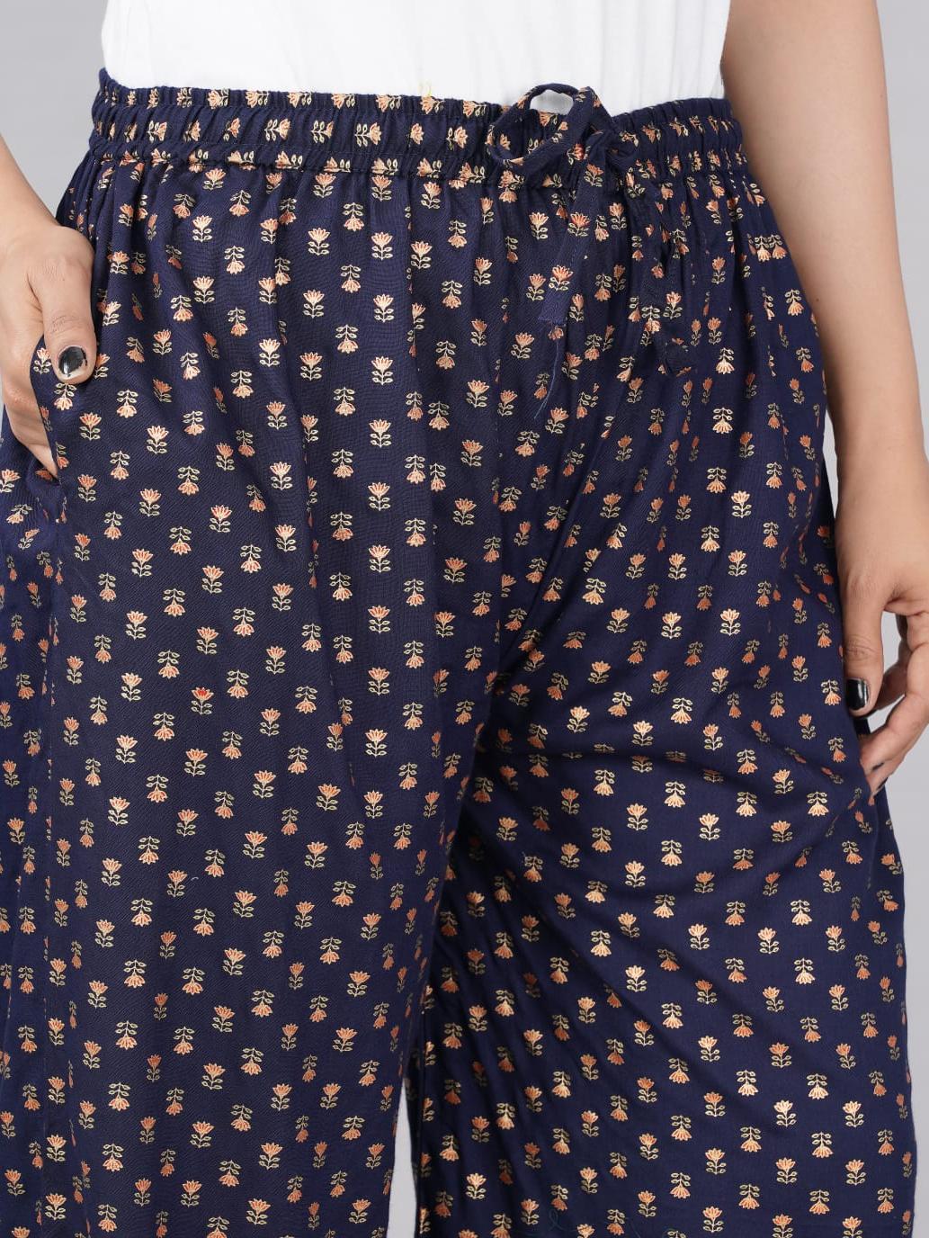 blue rayon trousers - 18469314 - Zoom Image - 5