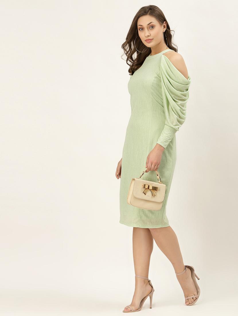 cold shoulder solid a-line dress - 18469647 - Zoom Image - 3